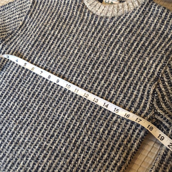 Vintage L.L.Bean wool fisherman knit sweater Freeport Maine blue grey - Picture 12 of 14